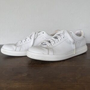 Tory Burch Howell Court Smooth Calf Leather White Shoes Sneakers Womens Size 8.5